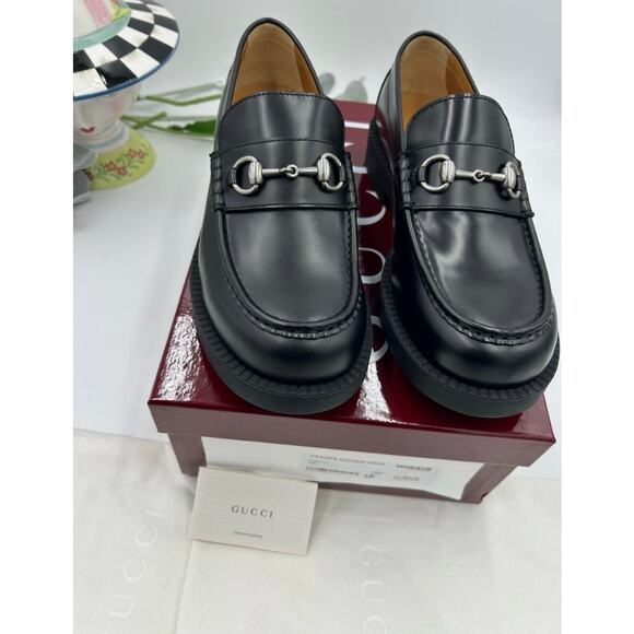 Men\'s Gucci horse bit leather loafers size 10.5 fits 11 US made in Italy main image 6